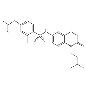 N-(4-(N-(1-isopentyl-2-oxo-1,2,3,4-tetrahydroquinolin-6-yl)sulfamoyl)-3-methylphenyl)acetamide结构式