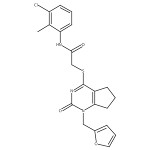 N-(3-chloro-2-methylphenyl)-2-((1-(furan-2-ylmethyl)-2-oxo-2,5,6,7-tetrahydro-1H-cyclopenta[d]pyrimidin-4-yl)thio)acetamide Structure