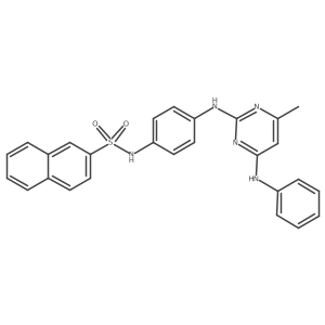 N-(4-((4-methyl-6-(phenylamino)pyrimidin-2-yl)amino)phenyl)naphthalene-2-sulfonamide结构式
