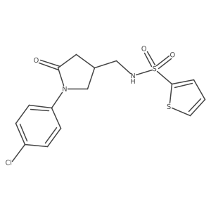 N-((1-(4-chlorophenyl)-5-oxopyrrolidin-3-yl)methyl)thiophene-2-sulfonamide Structure