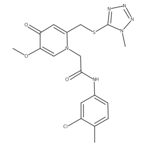 N-(3-chloro-4-methylphenyl)-2-(5-methoxy-2-(((1-methyl-1H-tetrazol-5-yl)thio)methyl)-4-oxopyridin-1(4H)-yl)acetamide结构式