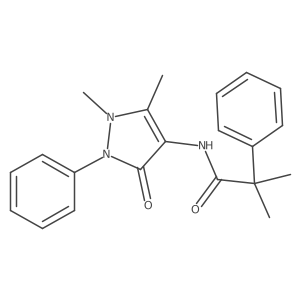 N-(1,5-dimethyl-3-oxo-2-phenyl-2,3-dihydro-1H-pyrazol-4-yl)-2-methyl-2-phenylpropanamide结构式