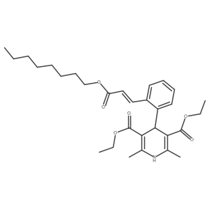 3,5-Pyridinedicarboxylic acid, 1,4-dihydro-2,6-dimethyl-4-[2-[3-(octyloxy)-3-oxo-1-propenyl]phenyl]-, diethyl ester, (E)-结构式