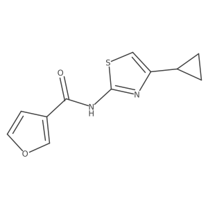 O=C(Nc1nc(C2CC2)cs1)c1ccoc1结构式