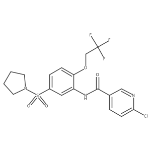 6-Chloro-N-[5-(pyrrolidine-1-sulfonyl)-2-(2,2,2-trifluoroethoxy)phenyl]pyridine-3-carboxamide结构式