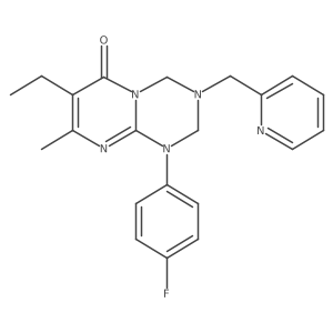 7-ethyl-1-(4-fluorophenyl)-8-methyl-3-(pyridin-2-ylmethyl)-1,2,3,4-tetrahydro-6H-pyrimido[1,2-a][1,3,5]triazin-6-one Structure