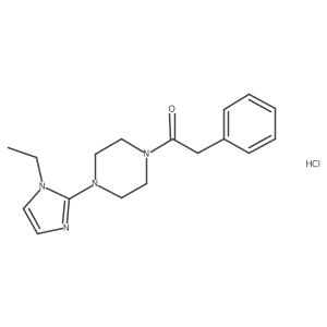 1-(4-(1-ethyl-1H-imidazol-2-yl)piperazin-1-yl)-2-phenylethanone hydrochloride结构式