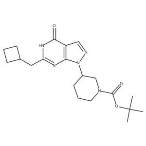 Tert-butyl 3-(6-(cyclobutylmethyl)-4-oxo-4,5-dihydro-1H-pyrazolo[3,4-d]pyrimidin-1-yl)piperidine-1-carboxylate Structure