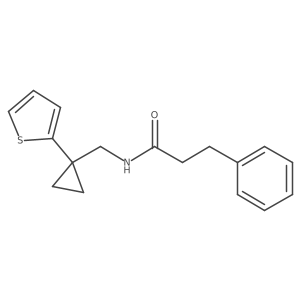 3-phenyl-N-((1-(thiophen-2-yl)cyclopropyl)methyl)propanamide Structure