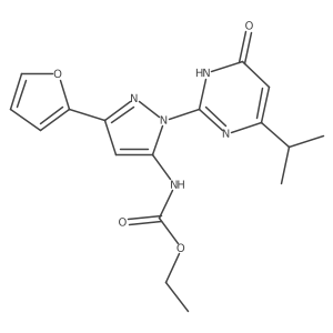 ethyl (3-(furan-2-yl)-1-(4-isopropyl-6-oxo-1,6-dihydropyrimidin-2-yl)-1H-pyrazol-5-yl)carbamate结构式