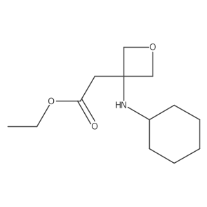 Ethyl 2-(3-(cyclohexylamino)oxetan-3-YL)acetate结构式