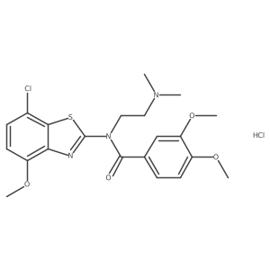 N-(7-chloro-4-methoxybenzo[d]thiazol-2-yl)-N-(2-(dimethylamino)ethyl)-3,4-dimethoxybenzamide hydrochloride结构式