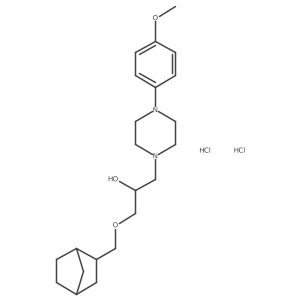 1-((1R,4S)-bicyclo[2.2.1]heptan-2-ylmethoxy)-3-(4-(4-methoxyphenyl)piperazin-1-yl)propan-2-ol dihydrochloride结构式
