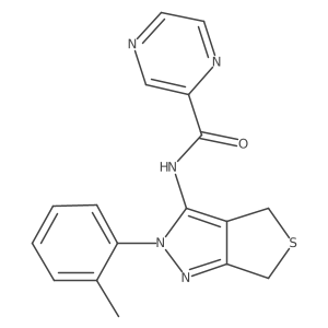 N-[2-(2-methylphenyl)-2H,4H,6H-thieno[3,4-c]pyrazol-3-yl]pyrazine-2-carboxamide结构式
