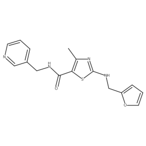 2-[(furan-2-ylmethyl)amino]-4-methyl-N-(pyridin-3-ylmethyl)-1,3-thiazole-5-carboxamide结构式
