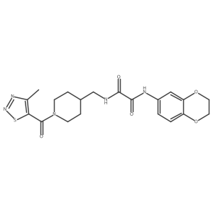 N1-(2,3-dihydrobenzo[b][1,4]dioxin-6-yl)-N2-((1-(4-methyl-1,2,3-thiadiazole-5-carbonyl)piperidin-4-yl)methyl)oxalamide结构式