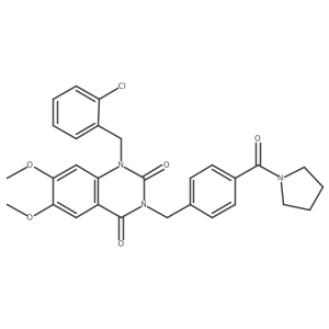 1-(2-chlorobenzyl)-6,7-dimethoxy-3-(4-(pyrrolidine-1-carbonyl)benzyl)quinazoline-2,4(1H,3H)-dione Structure