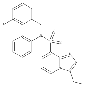 3-ethyl-N-[(3-fluorophenyl)methyl]-N-phenyl-[1,2,4]triazolo[4,3-a]pyridine-8-sulfonamide结构式