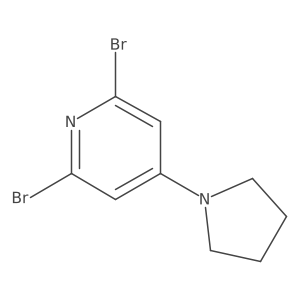 2,6-Dibromo-4-(1-pyrrolidinyl)pyridine结构式