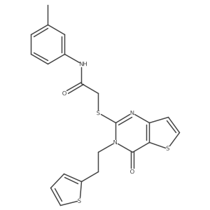N-(3-methylphenyl)-2-({4-oxo-3-[2-(thiophen-2-yl)ethyl]-3,4-dihydrothieno[3,2-d]pyrimidin-2-yl}sulfanyl)acetamide Structure