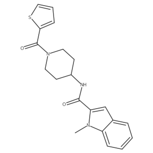 1-methyl-N-[1-(thiophen-2-ylcarbonyl)piperidin-4-yl]-1H-indole-2-carboxamide结构式