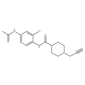 N-(2-chloro-4-acetamidophenyl)-1-(prop-2-yn-1-yl)piperidine-4-carboxamide结构式