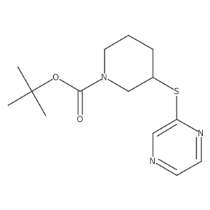 3-(Pyrazin-2-ylsulfanyl)-piperidine-1-carboxylic acid tert-butyl ester结构式