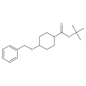 4-(Pyridin-3-ylmethylsulfanyl)-piperidine-1-carboxylic acid tert-butyl ester结构式