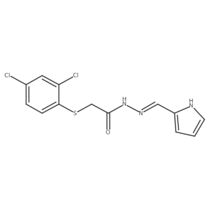 2-[(2,4-Dichlorophenyl)thio]acetic acid 2-(1H-pyrrol-2-ylmethylene)hydrazide Structure