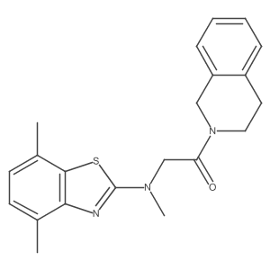 1-(3,4-dihydroisoquinolin-2(1H)-yl)-2-((4,7-dimethylbenzo[d]thiazol-2-yl)(methyl)amino)ethanone结构式