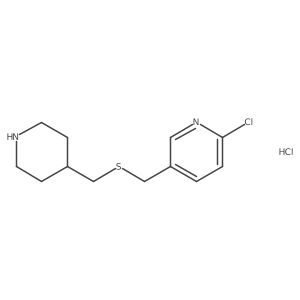 2-Chloro-5-(((piperidin-4-ylmethyl)thio)methyl)pyridine hydrochloride结构式