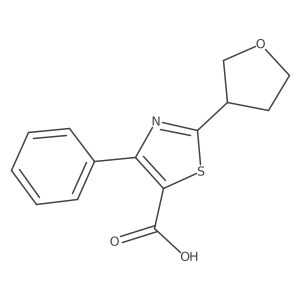 4-Phenyl-2-(tetrahydrofuran-3-yl)thiazole-5-carboxylic acid结构式