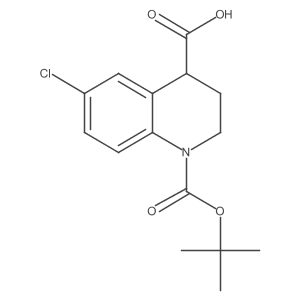 1-(tert-Butoxycarbonyl)-6-chloro-1,2,3,4-tetrahydroquinoline-4-carboxylic acid结构式