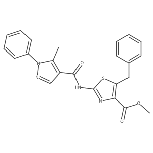 methyl 5-benzyl-2-{[(5-methyl-1-phenyl-1H-pyrazol-4-yl)carbonyl]amino}-1,3-thiazole-4-carboxylate Structure