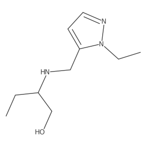 2-{[(1-ethyl-1H-pyrazol-5-yl)methyl]amino}butan-1-ol结构式