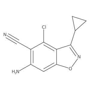 6-Amino-4-chloro-3-cyclopropyl-1,2-benzisoxazole-5-carbonitrile结构式