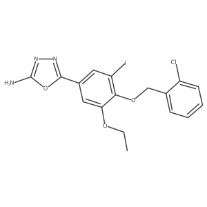 5-(4-((2-Chlorobenzyl)oxy)-3-ethoxy-5-iodophenyl)-1,3,4-oxadiazol-2-amine Structure