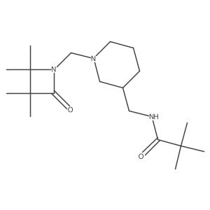 2,2-dimethyl-N-({1-[(2,2,3,3-tetramethyl-4-oxoazetidin-1-yl)methyl]piperidin-3-yl}methyl)propanamide Structure