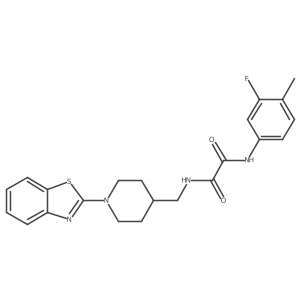 N1-((1-(benzo[d]thiazol-2-yl)piperidin-4-yl)methyl)-N2-(3-fluoro-4-methylphenyl)oxalamide结构式
