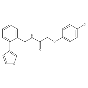 2-(4-chlorophenoxy)-N-(2-(thiophen-3-yl)benzyl)acetamide结构式