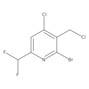 2-Bromo-4-chloro-3-(chloromethyl)-6-(difluoromethyl)pyridine结构式
