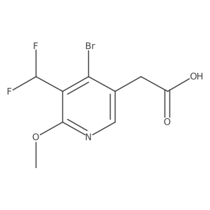 2-(4-Bromo-5-(difluoromethyl)-6-methoxypyridin-3-yl)acetic acid Structure