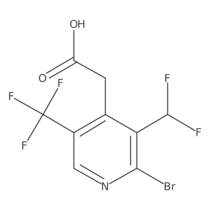 2-(2-Bromo-3-(difluoromethyl)-5-(trifluoromethyl)pyridin-4-yl)acetic acid Structure