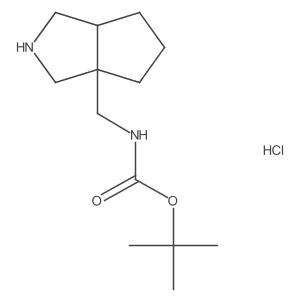 tert-Butyl (((3aS,6aS)-octahydrocyclopenta[c]pyrrol-3a-yl)methyl)carbamate hydrochloride Structure