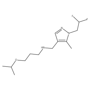 {[1-(2,2-difluoroethyl)-5-methyl-1H-pyrazol-4-yl]methyl}[3-(propan-2-yloxy)propyl]amine结构式