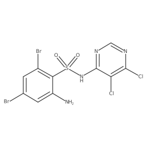 2-Amino-4,6-dibromo-N-(5,6-dichloropyrimidin-4-yl)benzene-1-sulfonamide Structure