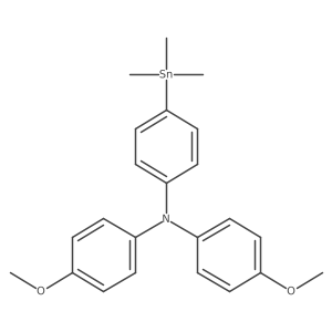 4-Methoxy-N-(4-methoxyphenyl)-N-(4-(trimethylstannyl)phenyl)aniline Structure