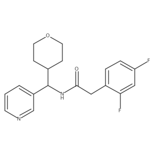 2-(2,4-difluorophenyl)-N-(pyridin-3-yl(tetrahydro-2H-pyran-4-yl)methyl)acetamide结构式