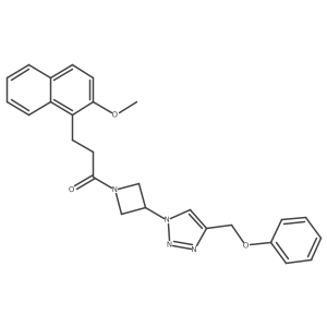 3-(2-methoxynaphthalen-1-yl)-1-(3-(4-(phenoxymethyl)-1H-1,2,3-triazol-1-yl)azetidin-1-yl)propan-1-one结构式