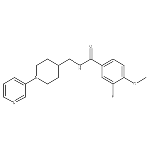 3-fluoro-4-methoxy-N-((1-(pyridin-3-yl)piperidin-4-yl)methyl)benzamide结构式